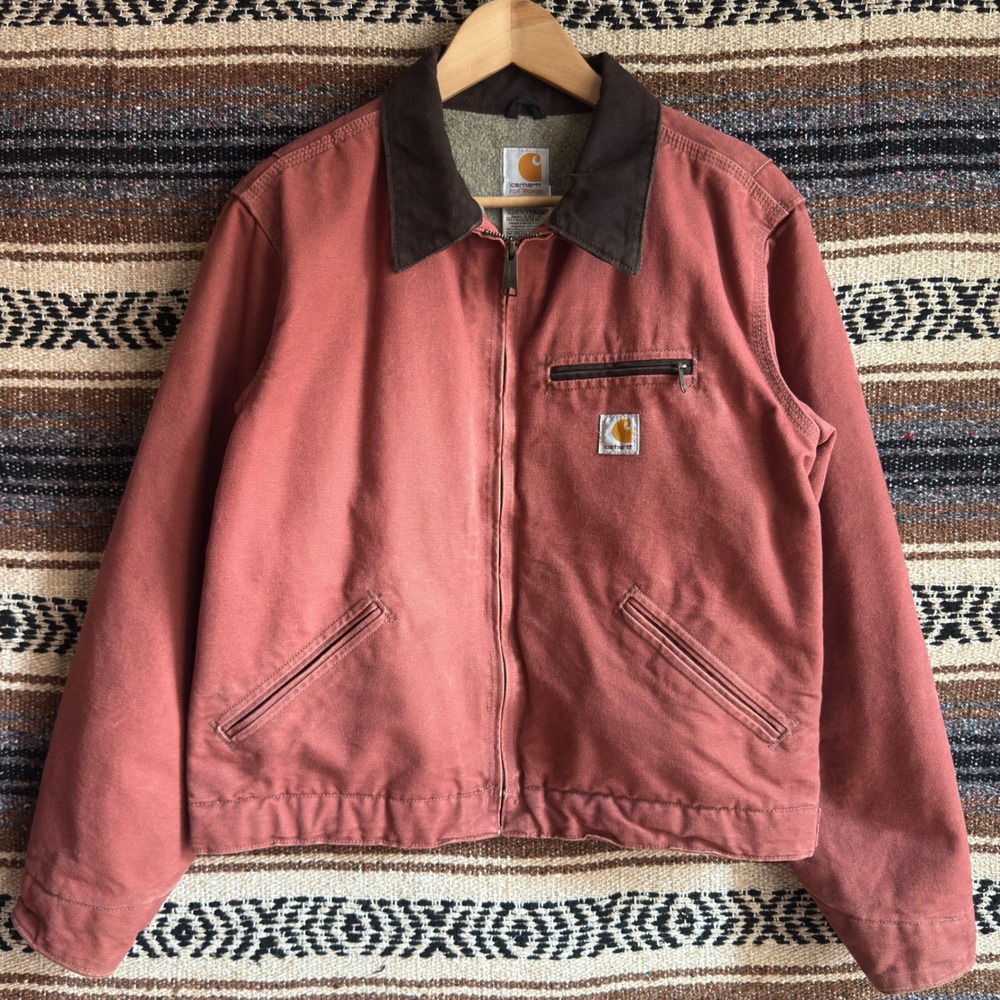 Carhartt Detroit Jacket WJ097 Medium Rose Salmon Sherpa Lined Canvas 2009